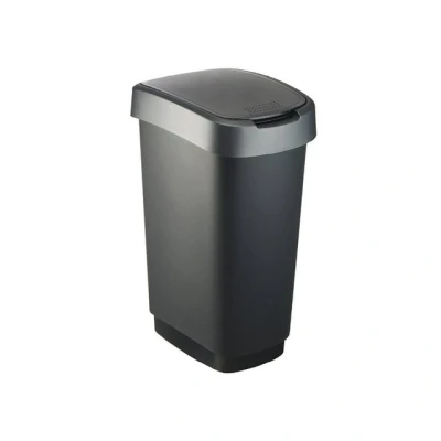Abbildung von Rotho Mülleimer Swingeimer Twist 50 L schwarz silber