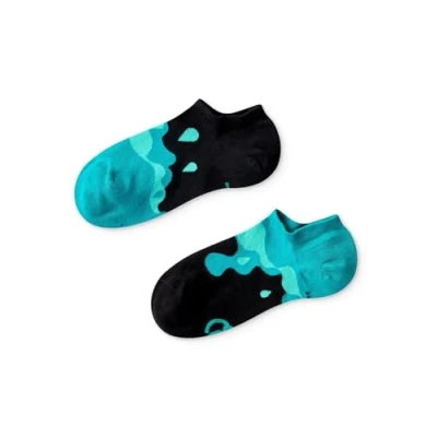Abbildung von Dedoles Socken Unisex Damen Herren &amp; Kinder Baumwolle viele lustige Designs 1 Paar links rechts verschieden, Farbe: Türkis, Motiv: Türkisfarbene Tropfen Sneakersocken, Gr. 43 46