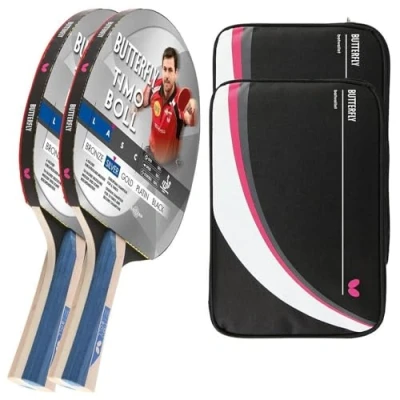 Abbildung von Butterfly 2x Timo Boll Silber 85016 Tischtennisschläger + Hülle Drive Case II
