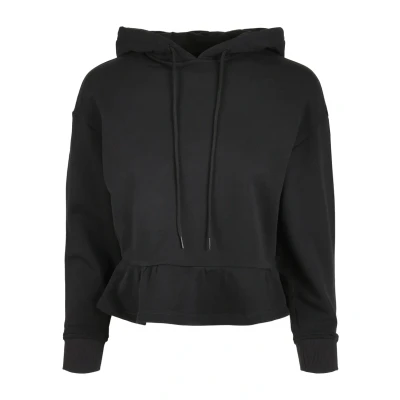 Abbildung von Urban Classics Ladies Organic Volants Hoody Kapuzenpullover, Damen, Größe: Small, Black