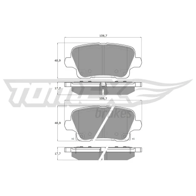 Abbildung von TOMEX brakes TX 19 12 Bremsbelagsatz Hinterachse inkl. Verschleißwarnkontakt mit Zubehör OPEL: Insignia B Sports Tourer, Grand Sport