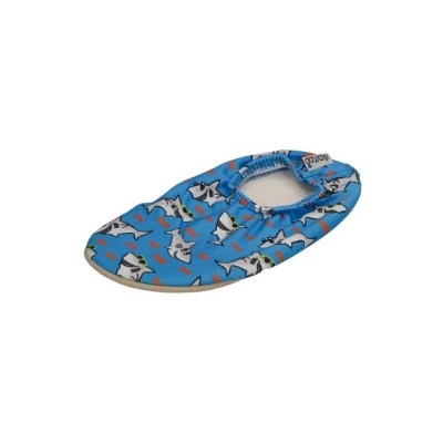 Abbildung von Slipstop Kinder Hausschuhe Badeschuhe POSSEIDON Hai Blue, Größe:27/29 EU