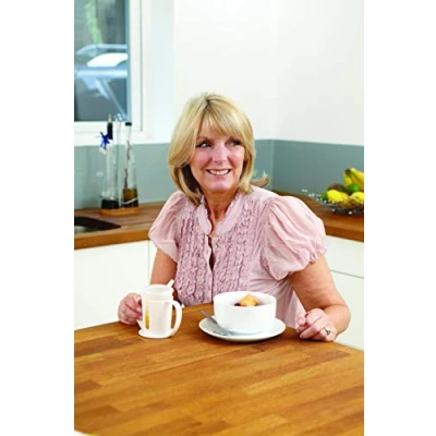 Abbildung von Homecraft Clear Beakers with Holder, Easy to Grip Double Handle is Ideal for Those Weak Grasp, Wide Base Stability, Two Mugs and Spouted Lids (Eligible VAT relief in the UK)