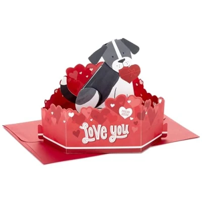 Abbildung von Hallmark Paper Wonder Pop Up Valentinstagskarte mit Ton und Bewegung (Hund)