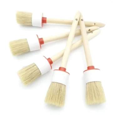 Abbildung von NAAA 5X Ringpinsel Rundpinsel Pinsel Montagepinsel Reifenmontage Kurz 23cm Holzgriff