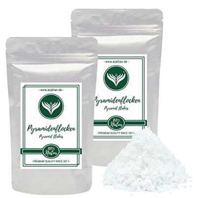 Abbildung von Azafran Pyramidenflocken Indisches Flor de Sal/Fleur Sel (Salzblume) Pyramidensalz Salz Flocken 500g