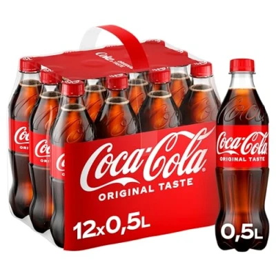 Abbildung von Coca Cola Classic , Pure Erfrischung mit unverwechselbarem Coke Geschmack in stylischem Kultdesign 12 x 500 ml Einweg Flasche