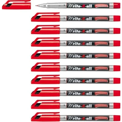 Abbildung von Permanent Marker STABILO Write 4 all superfein 10er Pack rot
