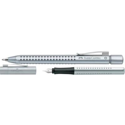 Abbildung von FABER CASTELL Kugelschreiber/Füllfederhalter Grip 2011 (Set, silber, 1 stück (1er Pack))