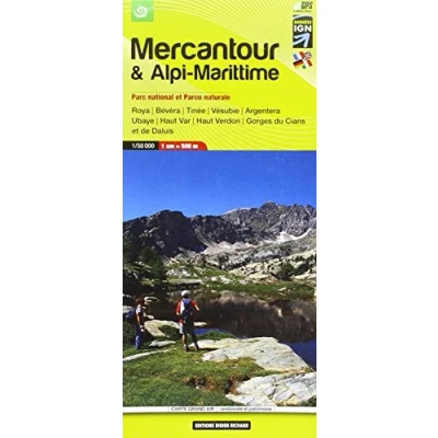 Abbildung von Libris Wanderkarte 07. Mercantour 1 : 50 000: Parc national et Parco naturale. Randonnée patrimoine. Roya, Bévéra, Tinée, Vésubie, Argentera, ... Gorges du Cians de Daluis. GPS compatible