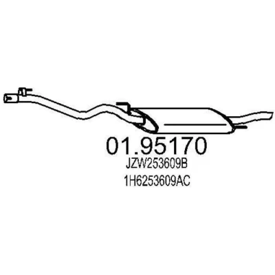 Abbildung von MTS 01.95170 Endschalldämpfer 1520 VOLKSWAGEN: GOLF 3 Cabrio, 4