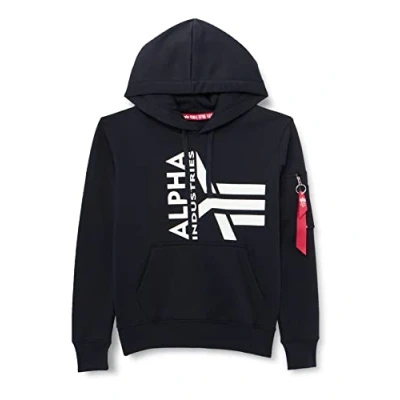 Abbildung von Alpha Industries HALF LOGO Kapuzenpullover, Herren, Größe: Small, Dark blue