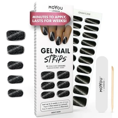 Abbildung von MOYOU LONDON Halbgehärtete UV Gel Strips 20 Stück Nagelfolien Härtend für Maniküre in Salonqualität