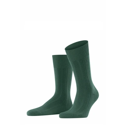 Abbildung von FALKE Herren Lhasa Rib M SO Wolle Kaschmir einfarbig 1 Paar Socken, Grün (Hunter Green 7441) neu umweltfreundlich, 39 42