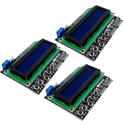 Abbildung von AZDelivery 3 x HD44780 LCD Keypad Shield 16x2 LCD1602 Display Modul 2x16 Zeichen (mit Blauem Hintergrund und Weißen Zeichen) kompatibel mit Arduino inklusive E Book!
