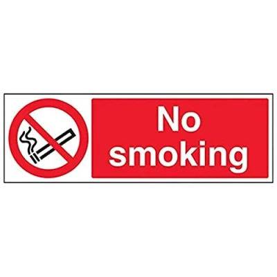 Abbildung von vsafety 57001bj r &quot;No Smoking&quot; Verbot Zeichen, starrer Kunststoff, Landschaft, 450 mm x 150 mm, schwarz/rot