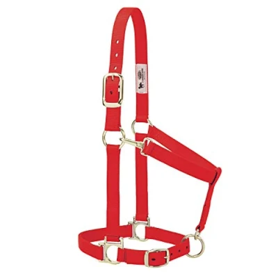 Abbildung von Weaver Leather Basic Adjustable Nylon Halter, Red, 1&quot; Small Horse