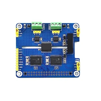 Abbildung von Coolwell 2 Channel CAN HAT Isolated Bus Expansion Board for Raspberry Pi/STM32/Arduino with MCP2515 + SN65HVD230 Dual Chips Solution