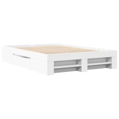 Abbildung von vidaXL Massivholzbett Bettgestell Lattenrost Bett Holzbett Bettrahmen Doppelbett Schlafzimmerbett Schlafzimmermöbel Weiß 140x200cm