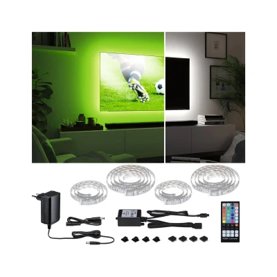 Abbildung von Paulmann LED Streifen MaxLED 250 TV Comfort Basisset 65 Zoll 4,3m Dynamic RGB 22W 234lm/m, 1 flammig,