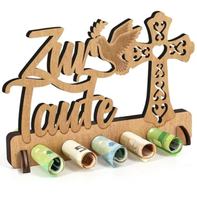 Abbildung von Geburtstag Geldgeschenk Holz, für Führerschein, Neuen Auto, Tankstellen Geschenk, Tankgutschein Geld Geschenk Holz Deko Freunde, Familie, Frauen (Zur Taufe)