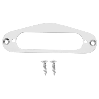 Abbildung von LT Easiyl Metall Gitarren Single Coil Kartuschen Installationsring mit Schraubkartuschen Abdeckungsteil Kompatibel Fender Stratocaster Strata Gitarre Silber