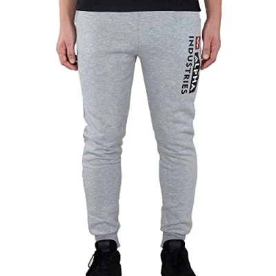 Abbildung von Alpha Industries Blocklogo Jogger Jogginghose, Herren, Größe: 3XL, Grey heather