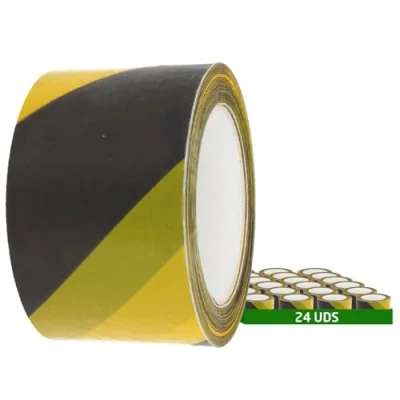 Abbildung von Amig 24er Set Absperrbänder Aus Niederdruck Polyethylen LDPE Maße: 200 m lang x 70 mm breit Markierungsband zur Kennzeichnung von Sicherheitszonen Farbe: Gelb und Schwarz