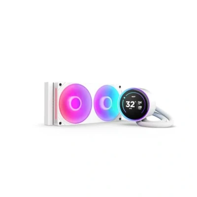 Abbildung von NZXT Kraken Elite 240 RGB AIO CPU Flüssigkeitskühler 240mm Radiator F240 Core Lüfter Anpassbares 2.72“ IPS LCD Turbine Pump Intel LGA 1700, 1200/115X, 1851 AMD AM5, AM4 Weiß