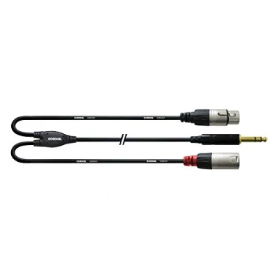 Abbildung von CORDIAL CABLES Y Kabel mit Stereo Klinkenstecker/XLR Stecker + XLR Buchse 3 m BRETELLE Essentials Jack / Verschiedenes