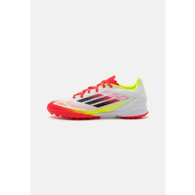 Abbildung von adidas Unisex F50 League Football Boots Turf Fußballschuhe, Cloud White/Core Black/Solar Yellow, 44 EU