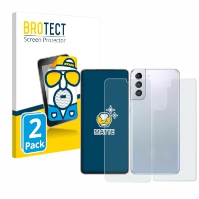 Abbildung von BROTECT Entspiegelungs Schutzfolie für Samsung Galaxy S21 Plus 5G (Display+Rückseite) (2 Stück) Matte Displayschutz Folie, Anti Fingerprint
