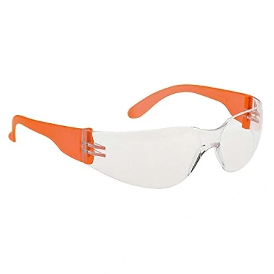 Abbildung von Portwest Rundum Schutzbrille, Größe: Einheitsgröße, Farbe: Klar/Orange Hi Vis, PW32COH