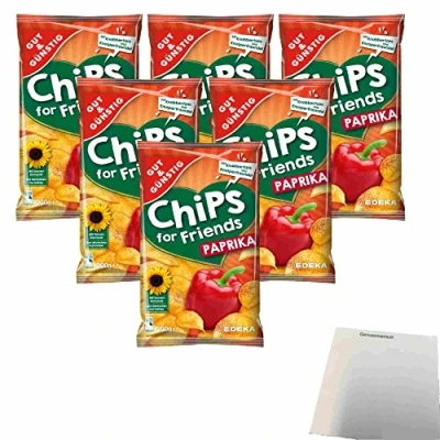 Abbildung von Gut &amp; Günstig Paprika Chips 6er Pack (6x200g Tüte) + usy Block