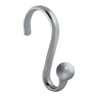 Abbildung von iDesign Axis Duschvorhang Haken, Duschhaken aus rostfreiem Metall, 12er Set Vorhanghaken, silberfarben