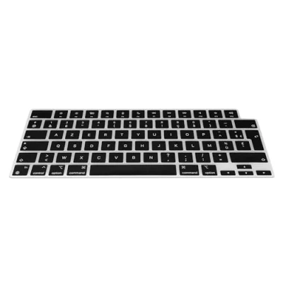 Abbildung von kwmobile Silikon Tastaturschutz AZERTY (Frankreich, Belgien) kompatibel mit Apple MacBook Air 15 M3 2024 A3114 in Schwarz