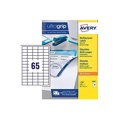 Abbildung von Avery Universal Etiketten 40 Blatt mit je 65
