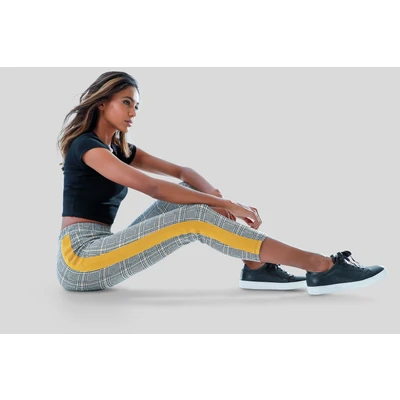 Abbildung von Bench Leggings Hosen kariertcurry, Damen, Größe: 36/38, Kariert curry