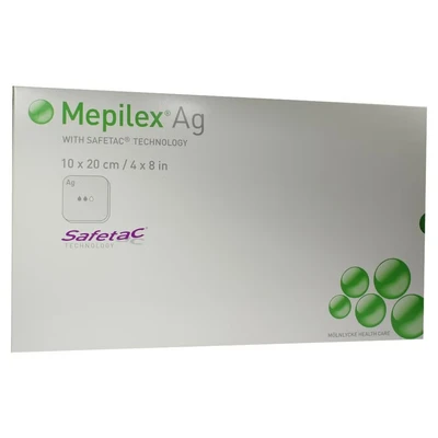 Abbildung von Mepilex Ag Schaumverband 10x20 cm steril 5 St