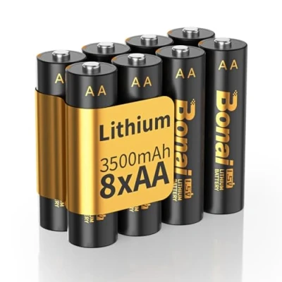 Abbildung von BONAI Lithium Batterien AA Nicht Wiederaufladbar 1,5V 3500mAh 8 Stück Langlebige und Auslaufsichere für Taschenlampe, Spielzeug, Fernbedienung