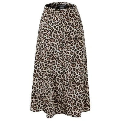 Abbildung von SASSYCLASSY Schlupfrock Weicher Satin Rock mit Leo Print, braun Made in Italy