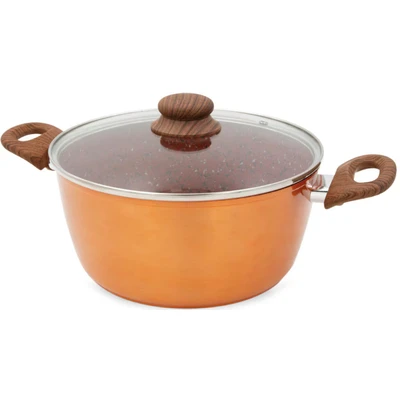Abbildung von MediaShop Kochtopf &quot;Copper &amp; Stone&quot;, Aluminium Edelstahl Kupfer, Induktion, Ø 24 cm