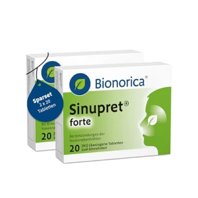 Abbildung von Sinupret forte Pflanzlicher Schleimlöser bei Entzündungen der Nasennebenhöhlen Doppelpack zum Sparpreis (2x20 Tabletten)