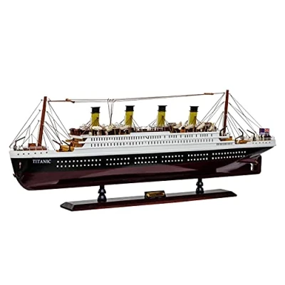 Abbildung von Aubaho Modellboot Modellschiff Titanic Model Schiff Holz 80cm Maritime Dekoration kein B