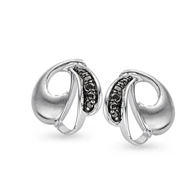 Abbildung von Orphelia Damen Ohrstecker 925 Sterling Silber Zirkonia schwarz ZO 5025