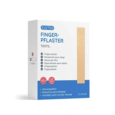 Abbildung von FLEXEO Wundpflaster Fingerpflaster (50 St), Textil beige, 2cmx12cm