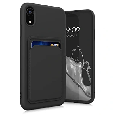 Abbildung von kwmobile Handyhülle kompatibel mit Apple iPhone XR Hülle Handy Cover Fach für Karten in Schwarz