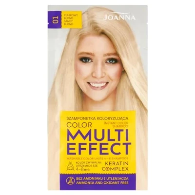 Abbildung von Joanna Tönungsshampoo “Multi Effect Haarfärbe Shampoo im Beutel Haltbarkeit 4 bis 8 Wäschen Haartönung ohne Ammoniak und Oxidationsmittel Sandblond