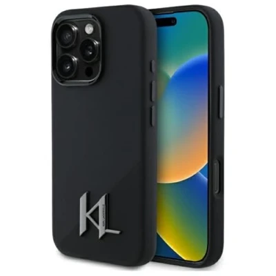 Abbildung von CG MOBILE Karl Lagerfeld KLHMP16XSCMKMPCK Hülle für iPhone 16 Pro Max 6.9&quot; Schwarz hardcase Silicone Shadow Metal Initial