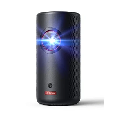 Abbildung von Nebula Anker Capsule 3 Laser 1080p, Smart, WLAN, Mini Beamer, Black, Portable Dolby Digital, Projektor, Autofokus, 120 Zoll Bild, 2,5 Stunden Wiedergabe (Generalüberholt)